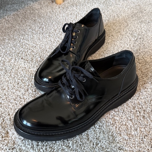 EUC- All Saints Glossy Black Men's Oxfords - Picture 3 of 6